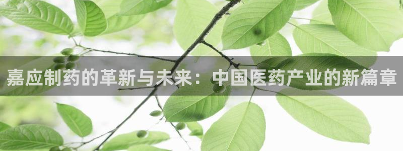 九游会老哥必备的交流社区:嘉应制药的革新与未来:中国医药产业